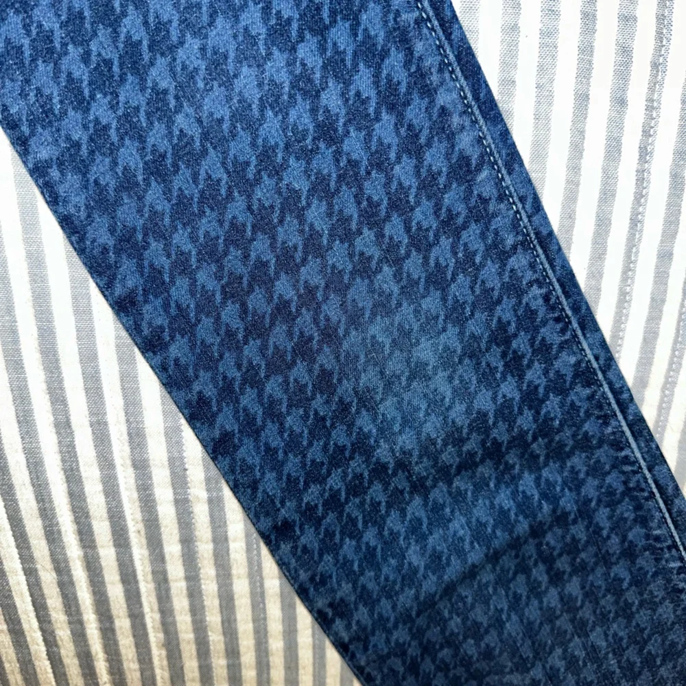Pilcro and the Letterpress Serif Houndstooth Skinny Jeans Blue Denim Size 27 - Picture 8 of 8